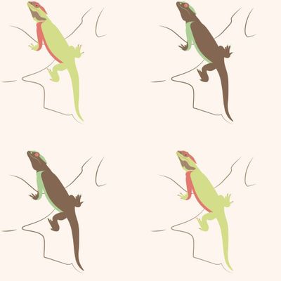 Ящерицы на светлом фоне.