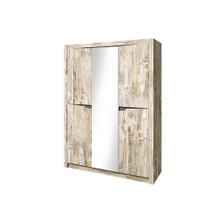 Шкаф трехстворчатый Ривьера, Дуб Юкон, Бетон темный