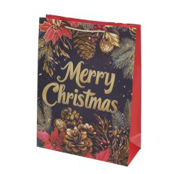 GAEM Пакет подарочный L (бумага 210г/м2, блок 12шт), L30 W12 H40 см, 4в.