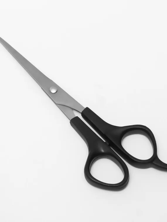 Ножницы парикмахерские с упором, лезвие — 6,5 см, цвет чёрный