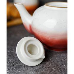 Чайник 600 мл h9 см красный фарфор "The   Eco" P.L. Proff Cuisine [1]