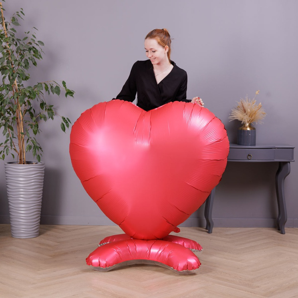 ФИГУРА Сердце 65" Сатин Red 165 см