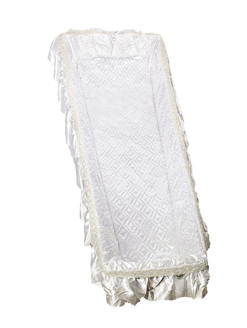 Постель в гроб атласная «Стёганая с выпуском»