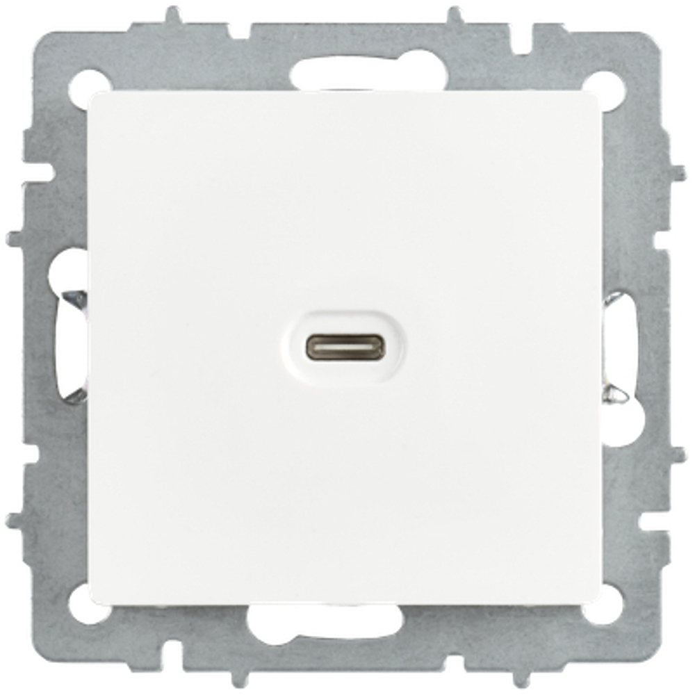 BRITE Розетка USB C 65Вт высокоскоростная зарядка РЮ12-1-БрАБ арктический белый IEK