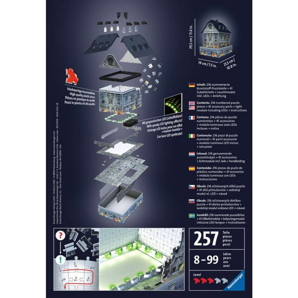 Ravensburger - 3D пазл Дом с привидениями светящийся в темноте 216 деталей. 112548