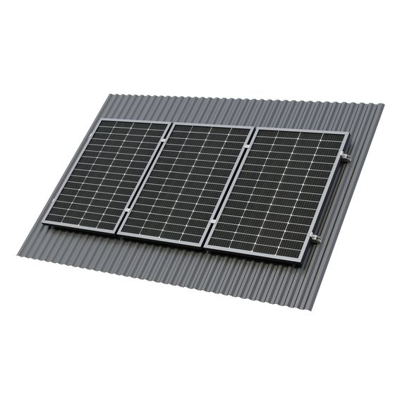 Крепёж трёх солнечных батарей 100-200 Вт на наклонную крышу. 70 мм, YASHEL Technologies Крепёж трёх солнечных батарей 100-200 Вт на наклонную крышу. 70 мм, фото №723152502