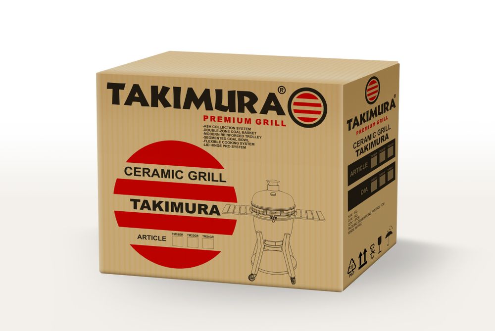 Керамический гриль Takimura 22 дюйма (графит)