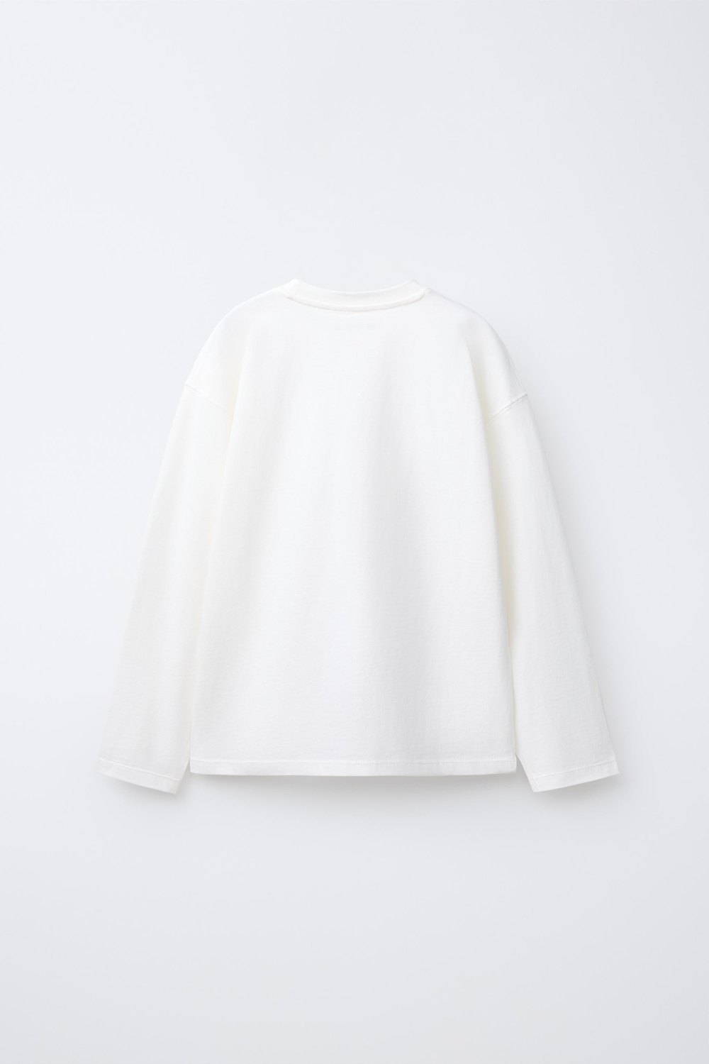 ZARA ОДНОТОННЫЙ ЛОНГСЛИВ, БЕЛЫЙ