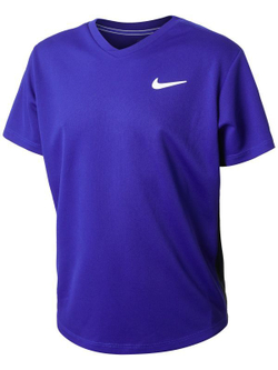 Футболка для мальчика теннисная Nike Court Dri-Fit Victory SS Top B - concord/black/white