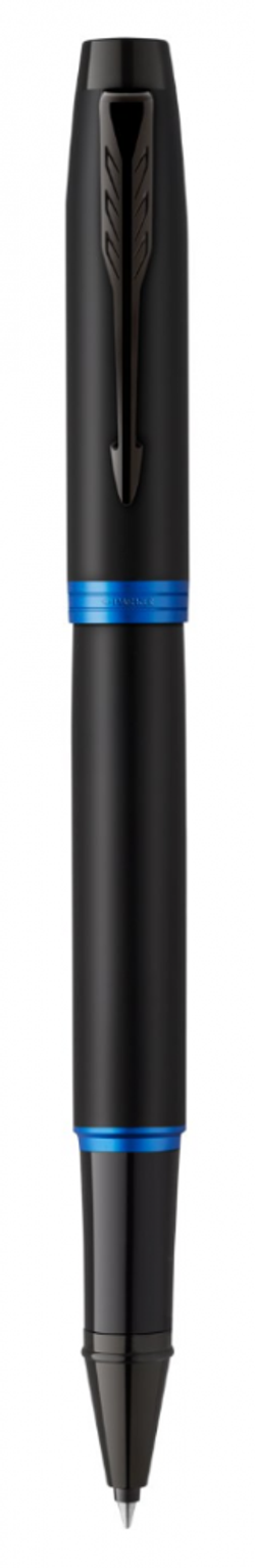 Ручка-роллер Parker IM Vibrant Rings Flame Blue, стержень:Fblk, в подарочной упаковке.