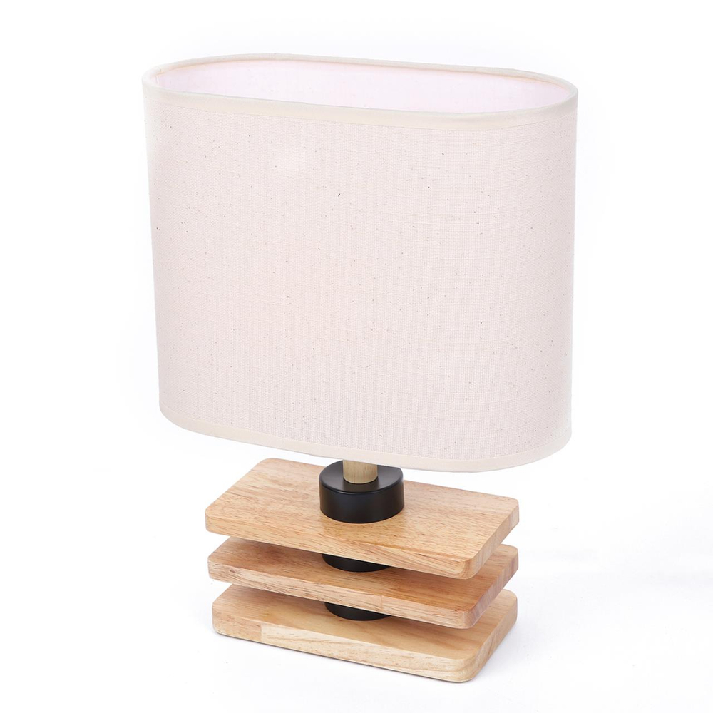 8205/1T COUNTY LN26 512 светлое дерево/бежевый, дерево/текстиль Настольная лампа E27 1*60W 220V MADERANA