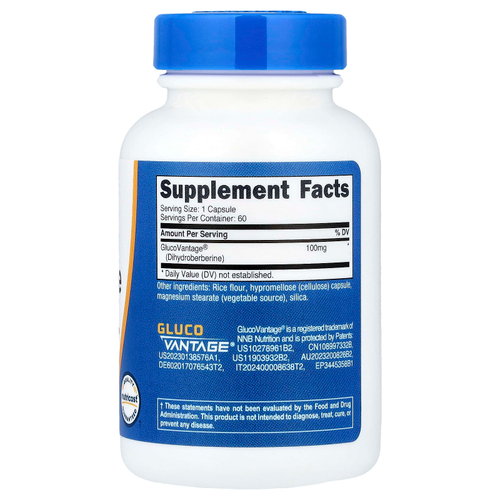 Nutricost, дигидроберберин, 100 мг, 60 капсул