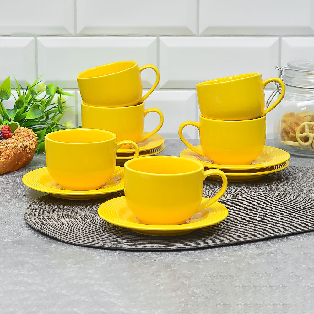 Чайный набор 12 предметов 200мл "Желтый"