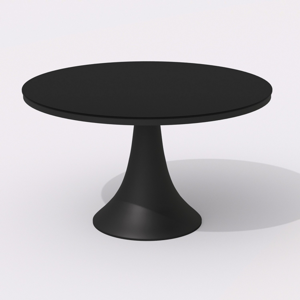 Обеденная группа Ideal Patio ДИВА ГИРА  каркас карбон, стол стекло диа 110, ткань черная