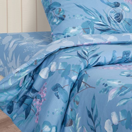 Двуспальный с европростынёй комплект постельного белья Азура DE LUXE поплин наволочки 70x70 см