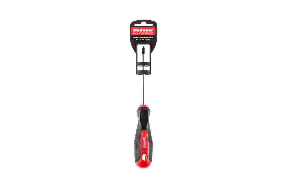 Отвертка Hammer Flex 601-022 PH-1x100мм  крестовая CRV