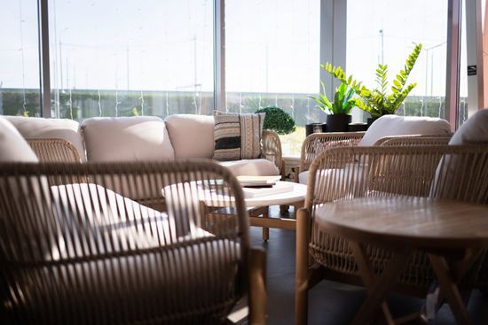 Диван деревянный плетеный трехместный Talara