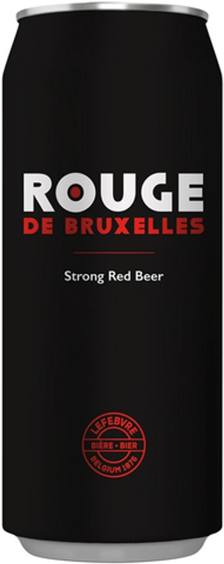 Пиво Руж де Брюссель (вишнёвый) крафт нефильтрованный / Rouge de Bruxelles 0.5 - банка