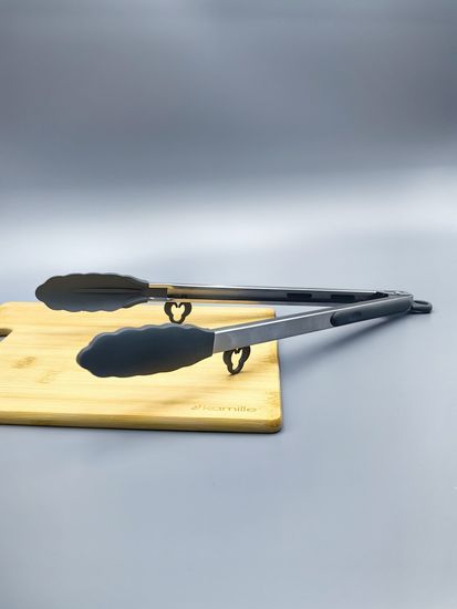 Щипцы силиконовые 35,5 см Kamille КМ 7513 с ручками из нержавеющей стали