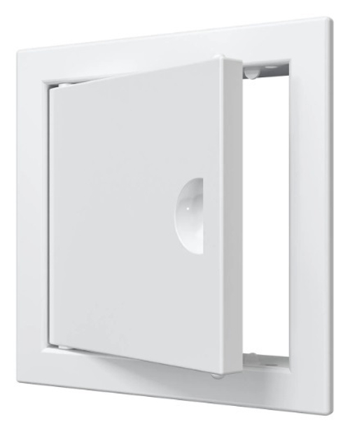 Люк-дверца ревизионная 350х350мм (368х368 с фланцем, 346х346 по посадке) с ручкой, АБС пластик