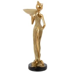 GAEM Фигурка декоративная "Кошка" с подставкой д/мелочей, L15 W9,5 H33 см