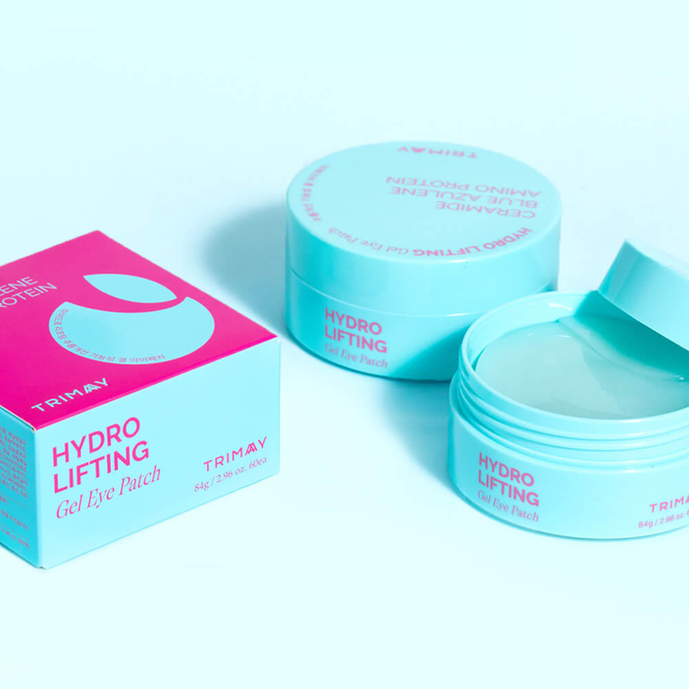 Успокаивающие патчи для век с азуленом и церамидами Trimay Hydro Lifting Gel Eye Patch (30 шт. больших + 30 шт. лепестков)