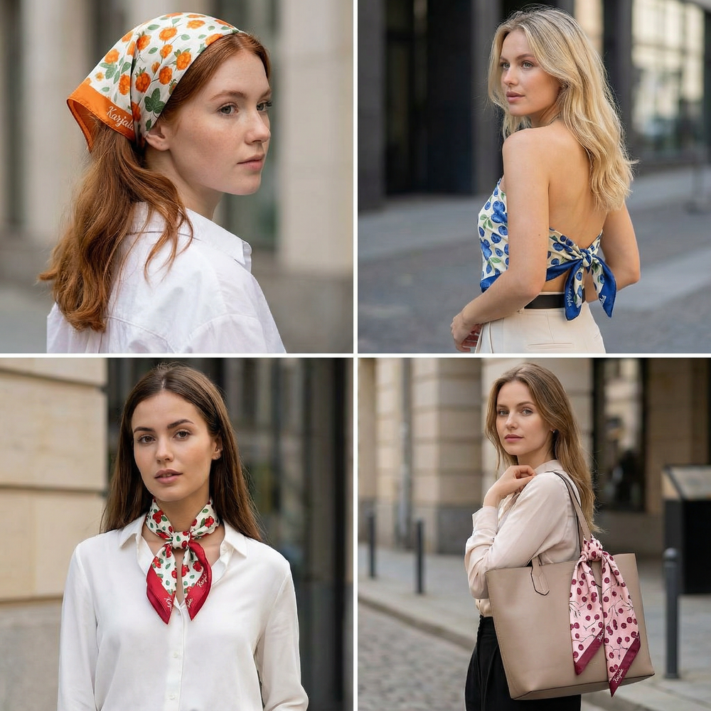 Шейный платок «Хаски (акварель)», 70×70 см