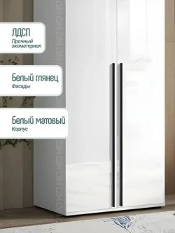 Шкаф Норд 2-х ств (белый/белый глянец холодный, 800,2236,510), МФ Миф