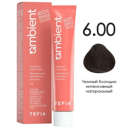 Перманентная крем-краска для волос Ambient, цвет 6.00 Темный блондин интенсивный натуральный, 60 мл