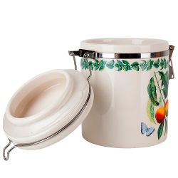 Банка для сыпучих продуктов (клипс)" " 15х10х14см v=630мл (керамика)(подарочная упаковка)