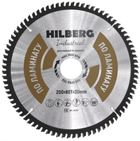 Диск пильный Hilberg Industrial Ламинат 200*30*80Т HL200