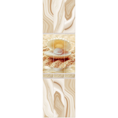 Панель ПВХ Novita с эффектом мерцания Ракушка узор 2700х250мм