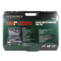 Набор инструментов 180пр.1/4''&amp;3/8''&amp;1/2''180пр. (6-гран.)(4-32мм) RockForce##Rock FORCE RF-41802-5