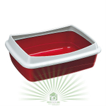 Ferplast Открытый туалет NIP PLUS 10 для кошек со съемным пластиковым бортом, красный/47х36х15