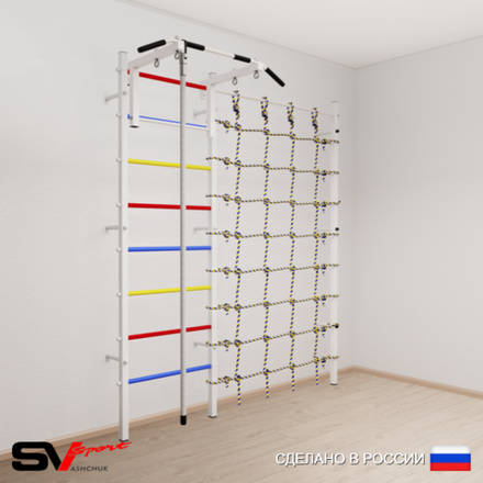 Шведская стенка Sv Sport усиленная 6090 (Турник стандарт/Канат/Канатный лаз)