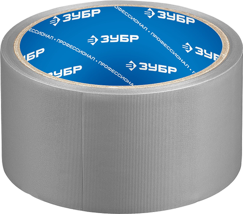 Клейкая лента ″РЕФИЛ″, ЗУБР Профессионал 12075-50-10, универсальная, рифленая, водоотталкивающая, устойчивая к УФ. 50 мм х 10 м, серебристая