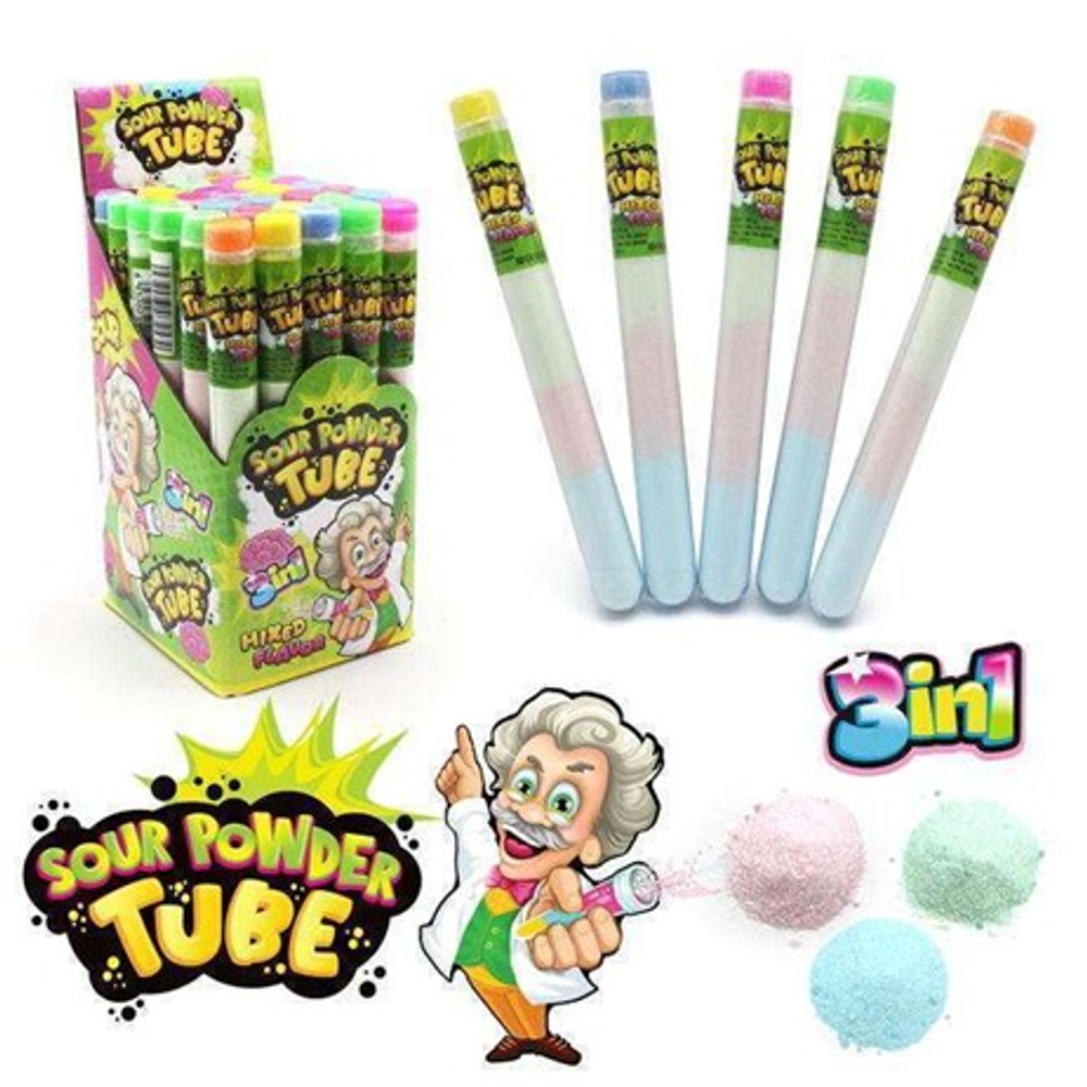 Шипучка в колбочке "3in1 sour powder tube" 30шт*15гр