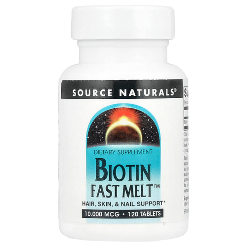 Source Naturals, Biotin Fast Melt ™, 10 000 мкг, 120 таблеток