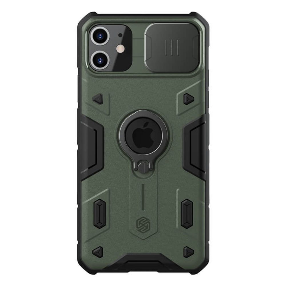 Противоударный чехол с кольцом и защитой камеры Nillkin CamShield Armor Case для iPhone 11