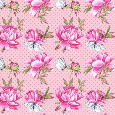 Бабочки на розовых пионах