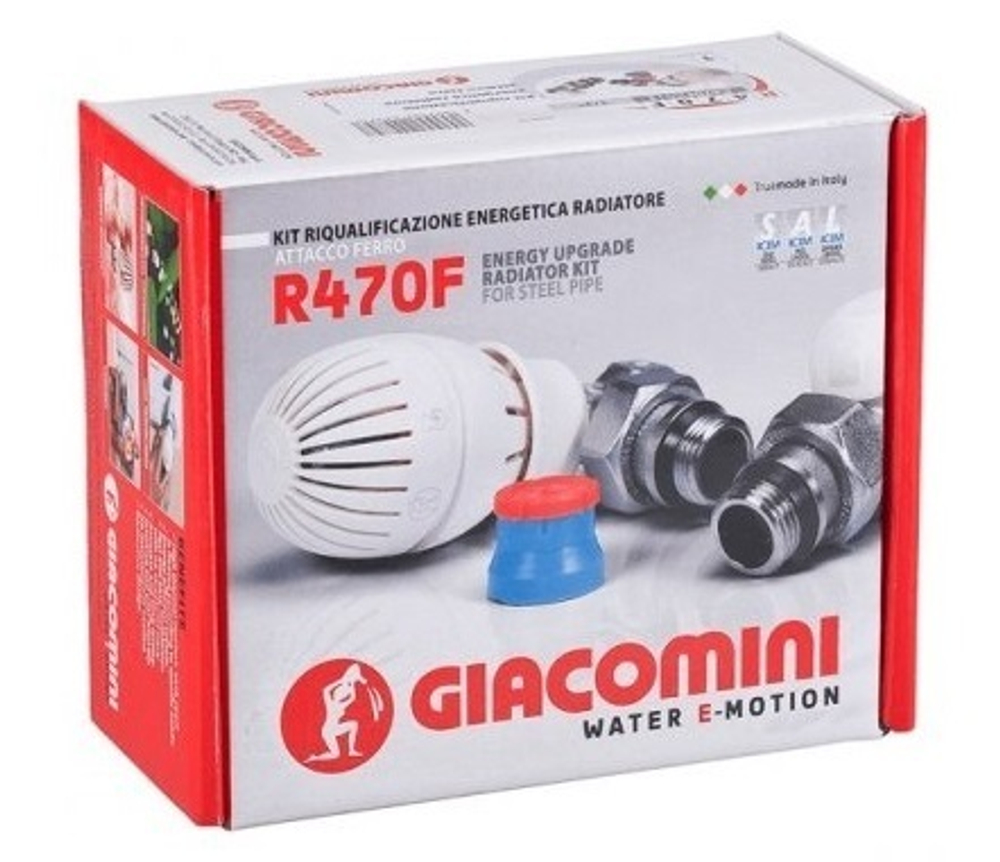Комплект термостатический 1/2" Giacomini R470F, прямой