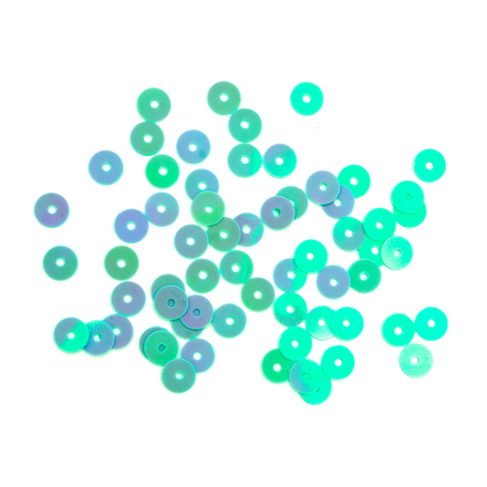 Пайетки плоские, 6 мм, упак./10 гр., 'Астра' (17 св.-бирюзовый)