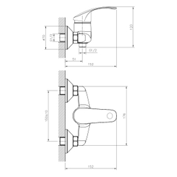 Смеситель DECOROOM DR71055 одноручный для душа