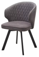 Стул М-City DISAUR Скат (Skat) поворотный на поворотный на 360 градусов, B28 темно-серый, Велюр, Черный каркас