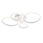 Потолочный светодиодный светильник 65Вт, 4720лм, 3000-6500K, Ra>80, плавная регулировка мощности, изменение цветовой температуры, ночник, пульт, металл/акрил, белый