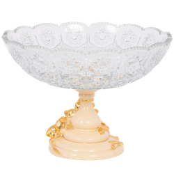 Фруктовница-конфетница Орхидея Лелия со стеклянной чашей 7373 Айвори