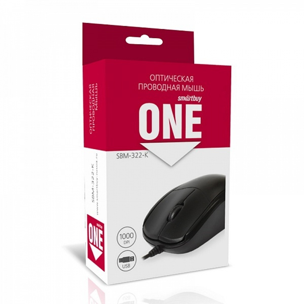 Мышь проводная SmartBuy 322 Black USB