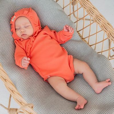 Kimono long-sleeved bodysuit with ruffles 3-18 months - Peach