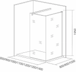 Душевое ограждение Good Door WALK IN SP+P + SP 80x110 стекло прозрачное/черный матовый
