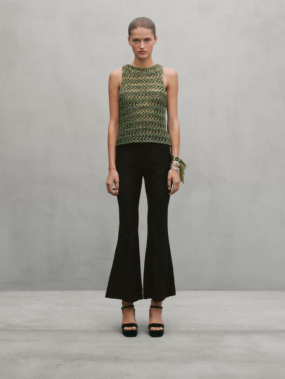 Massimo Dutti Трикотажный топ - Studio, фисташковый